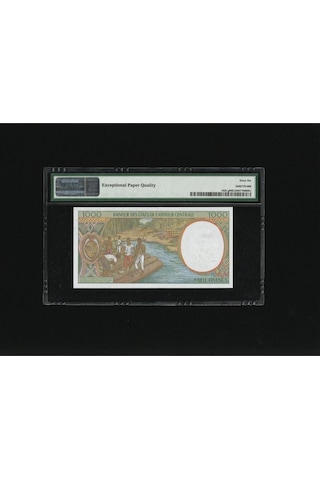 2 Adet Congo Central African States 1000 Francs Frank Seri Takipli P 102cg Pmg 66 Epq Gem Unc Çil