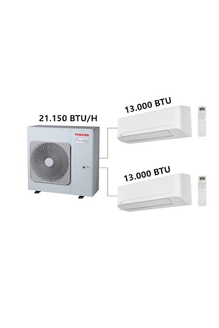 Toshiba RAS-2M18G3AVG-TR 1 Dış + 2 İç Ünite (13+13) Multi Inverter Klima