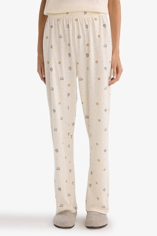 Defacto Pijama Takımı Kısa Kollu Üst Alt G3116ax26sper98 Ekru-er98