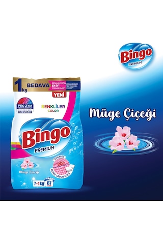 Bingo Matik Premium Renkliler İçin 8 kg Müge Çiçeği Toz Deterjan