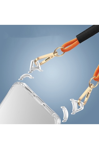 Xiaomi Redmi 14c 4g Uyumlu Kılıf Airbagli Takılabilir Askı Aparatlı Tchs Snap Silikon Kapak-şeffaf Şeffaf