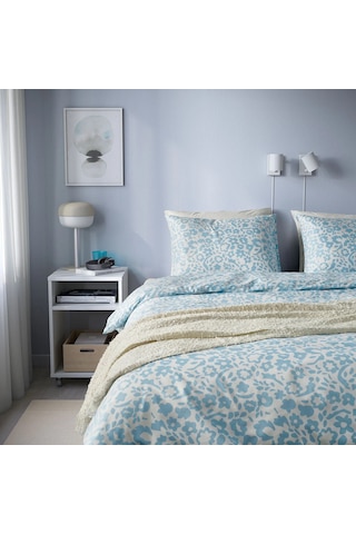 Ikea Cymbalblomma Beyaz-mavi 150x200/50x60cm Tek Kişilik Nevresim