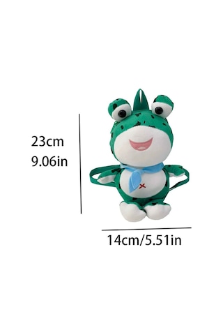 Karikatür Kurbağa Sırt Çantası Yaratıcı Büyük Gözler Peluş Dolması Bebek Çantası Çanta Büyük Kapasiteli Hayvan Omuz Çantası Açık