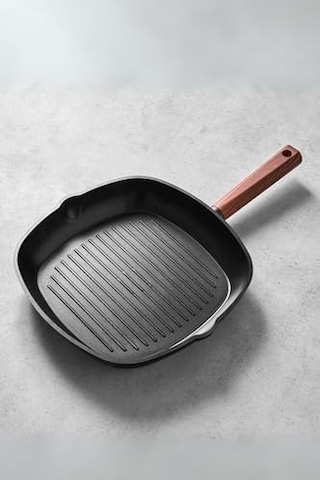 Oslo Granit Grill Tava 28 Cm Ahşap Açık Bakır