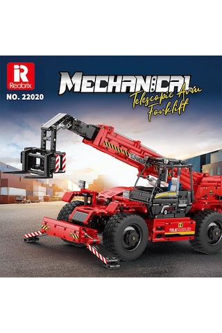 Reobrix Technic 22020 Teleskopik Kollu Forklift Telescopic Arm Forklift Kumandalı&motorlu Yaratıcı Yapı Blok Seti Building Blocks - 2096 Parça