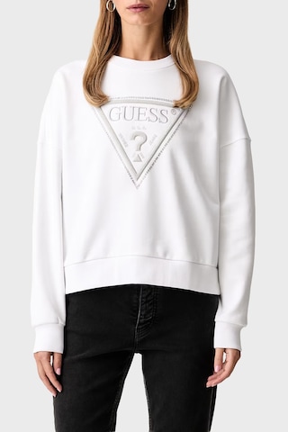 Guess Cn Triangle Glitter Sweat W6yq14k4352 Kadın Sweat W6yq14 K4352 G011 Beyaz