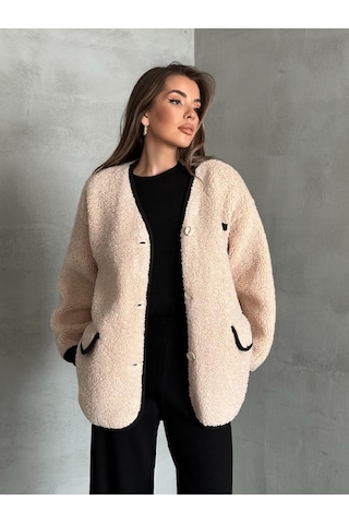 Taş Oakland Şerit Detaylı Bürümcük Ceket Taş