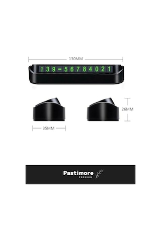 Araç İçi Park Telefon Numarası Araba Oto Cam Kartı Torpido Üstü Fosforlu Neon Aç-kapa Numaratör Siyah