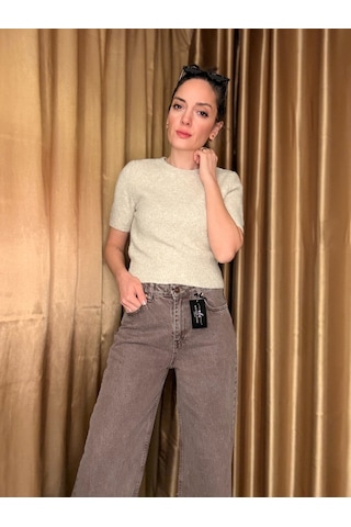 Ali Butik Kahve Fem Geniş Paça Jean Kahve
