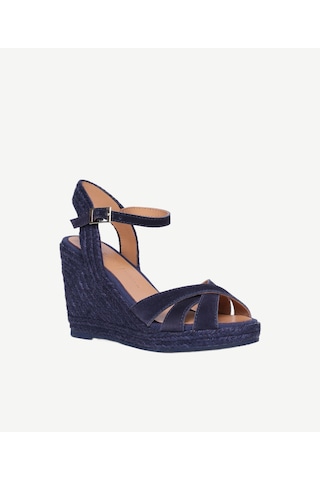 Yargıcı Çapraz Bantlı Dolgu Süet Espadril 26ykay4033x 004 Lacivert