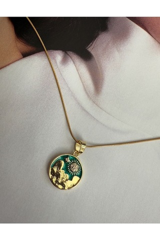 Doğan Güneş Paslanmaz Çelik Kararmaz Kadın Kolye Modern Ve Şık Altın