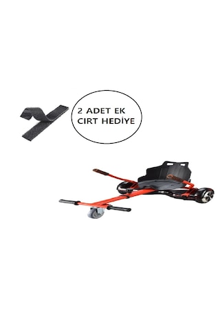 Hoverkart Elektrikli Kaykay Koltuk Scooter Aparat Kırmızı+ek Cırt