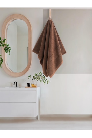 Cotton %100 Banyo Havlusu 50x90 Cm Koyu Kahverengi