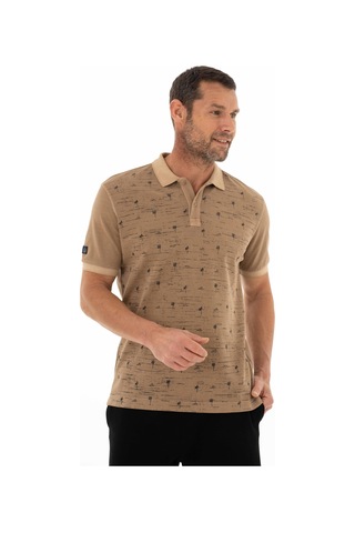 AR-MA Arma Erkek Regular Fit Parça Boyama Polo Yaka Tişört Y25374376101 Kahverengi