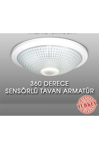360° Hareket Sensörlü Tavan Armatürü Lamba Çift Duylu Diğer