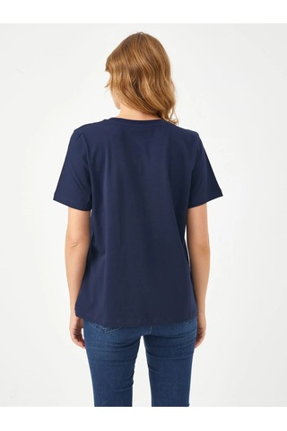 Faik Sönmez Kadın T-shirt 25yb00095 Lacivert
