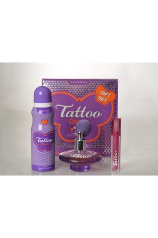 Aromel Tattoo Charm Parfüm EDT 50 ML + Deodorant 125 ML + Lip Gloss