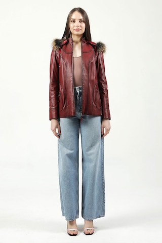 Dericlub Mistral Kadın Kapüşonlu Hakiki Deri Kaban Ök.bordo Ök.bordo Bordo