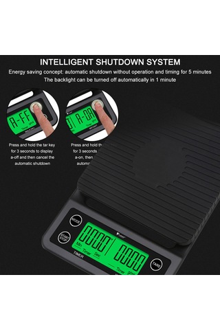 Kangvka Yüksek Hassasiyetli 0.1g 5kg Kapasiteli Mutfak Tartısı, Kahve Ve Gıda Ölçümü İçin Çok Fonksiyonlu Elektronik Tartı Çok Renkli