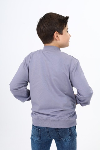 Toontoy Erkek Çocuk Baskılı Hırka Koyu Gri