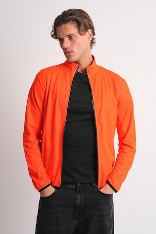 Alexandergardı Dik Yaka Cepli Fermuarlı Sporcu Hırka Turuncu