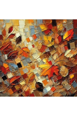 Sonbahar Mevsimi Kanvas Tablo 60x60cm Çok Renkli