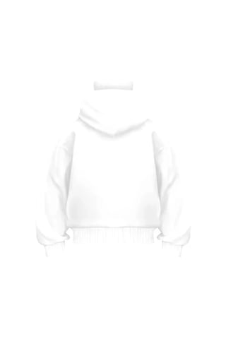 Zenna Tarz Samuray Ninja Çift Kapşonlu Zıp Fermuarlı Kanguru Çepli Tam Fermuarlı Hoodie Swetshirt - Beyaz