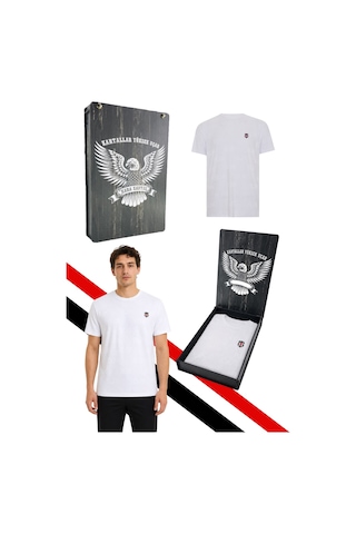 Beşiktaş Lisanslı Beyaz T-shirt Lazer Kutu Beyaz Lzr