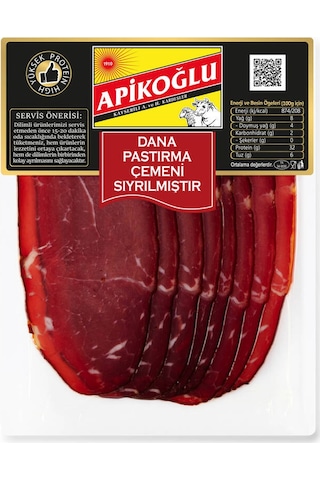 Çemeni Sıyrılmış Dilimli Dana Pastırma 70 Gr. Beşli Paket Toplam 350 Gr.
