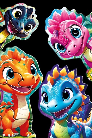 Sims Puzzle Bebekler İçin İlk Puzzle Yapboz Baby Dinozor - 1 Yaş Üstü Montessori Eğitici Oyuncak Dinozorlar