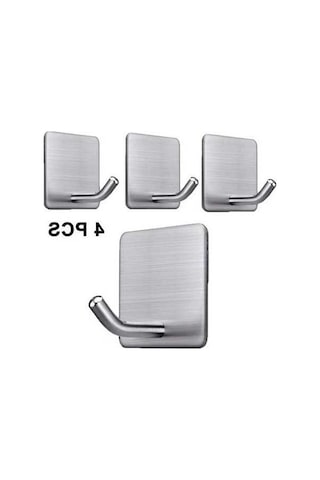 Fortunelane Stainless Steel 4'lü Paslanmaz Kanca - Suya Dayanıklı, 8-20 Lbs, Mutfak/banyo/uyku, Gümüş/siyah, Çok Amaçlı Elbise Ha Gümüş