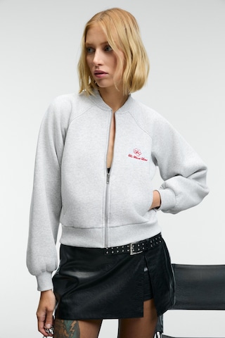 Grımelange Yasvell Kadın Metal Fermuarlı Çift Cepli Nakış Detaylı Balon Kollu Bomber Grimelanj Ceket Grimelanj