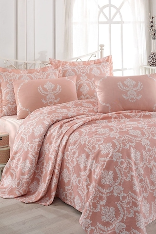 Enlora Home Pike Seti Baskılı Tek Kişilik Pure Pudra