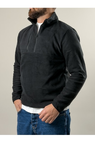 Cocopelli Erkek Siyah Polar Sweatshirt Coc2569 Siyah