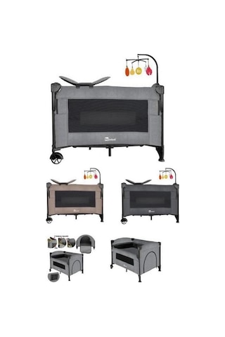 Öykü Bebek Dunyasi Lia Yeni Doğan Set + Bebek Arabasi+oto Koltuğu+park Beşik + Mama Sandalyesi +anadizi +anne Bebek Çan Kahverengi