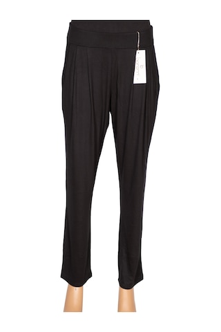 Barem Kadın Şule Pileli Düz Renk Penye Siyah Pantolon Siyah