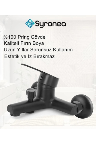 Defne Mat Siyah Delta Banyo Duş Bataryası Kollu Aç Kapa Musluk Siyah