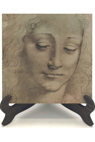 Baş Etüdü Leonardo Da Vinci Baskılı Mdf Masaüstlük 10x10 531