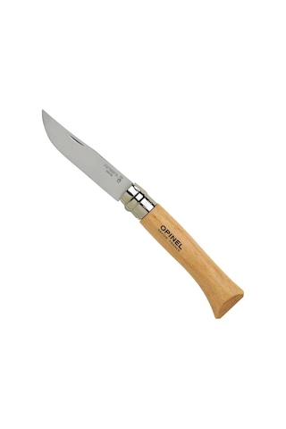 Opinel İnox No 10 Kayın Saplı Paslanmaz Çelik Kamp Çakı Kahverengi