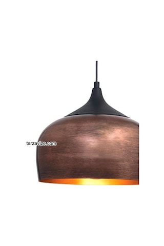 Tarzavize Dekoratif Bakır Eskitme Tekli Retro Modern Sarkıt Avize Bakır Eskitme