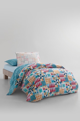 Yataş Patchwork Ranforce Tek Kişilik Nevresim Takımı - Mavi Mavi