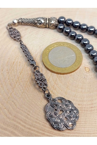 Yasamtohumu Hematit Küre Kesim Tesbih 6 MM 45132