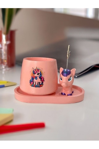 Pembe Unicorn Not - Fotoğraf Tutuculu Hediyelik Set Şeker Pembe