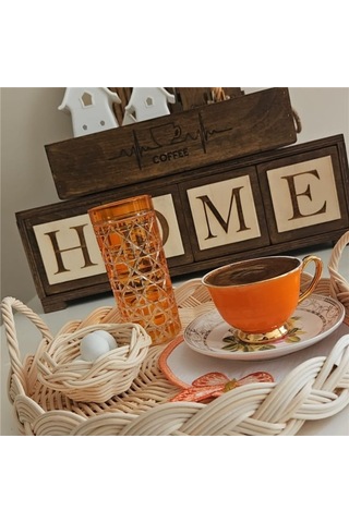 Home Yazılı Dekoratif Çekmeceli Organizer 42cm X 12cm X 10cm