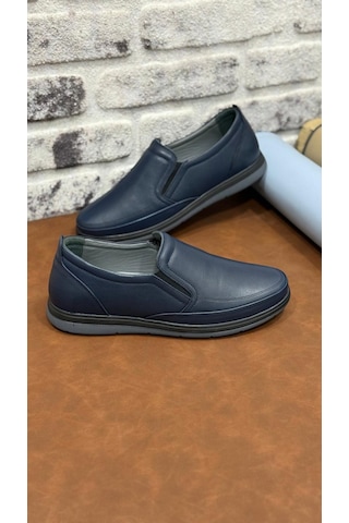 Hakiki Deri Ortopedik Hafif Erkek Ayakkabı Lacivert