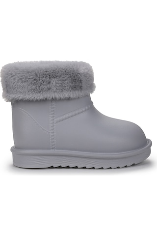 Kiko Kids Geta Su Geçirmez İçi Kürklü Kız Çocuk Eva Yağmur Kar Çizme Gri Gri