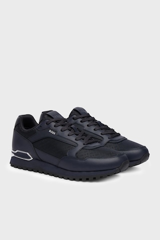 Boss Logolu Deri Sneaker Ayakkabı Erkek Ayakkabı 50568574 404 Lacivert