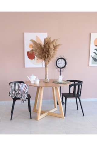 BAMBU -ÇAM  Renk  Yuvarlak Yemek Masası, Modern BAMBU MDF  Yemek