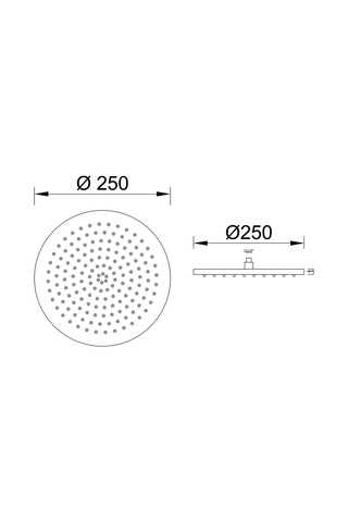 Fause Tavandan Borulu Oval Slim Metal Ankastre Duş Başlığı Siyah 25 Cm Siyah