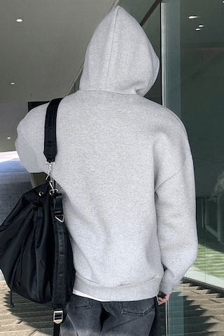 Genius Store Erkek Sweatshirt Kanguru Cepli İçi Polarlı 3 İplik Kapüşonlu Oversize Sweatshirt Kanguru-sweatshırt Gri